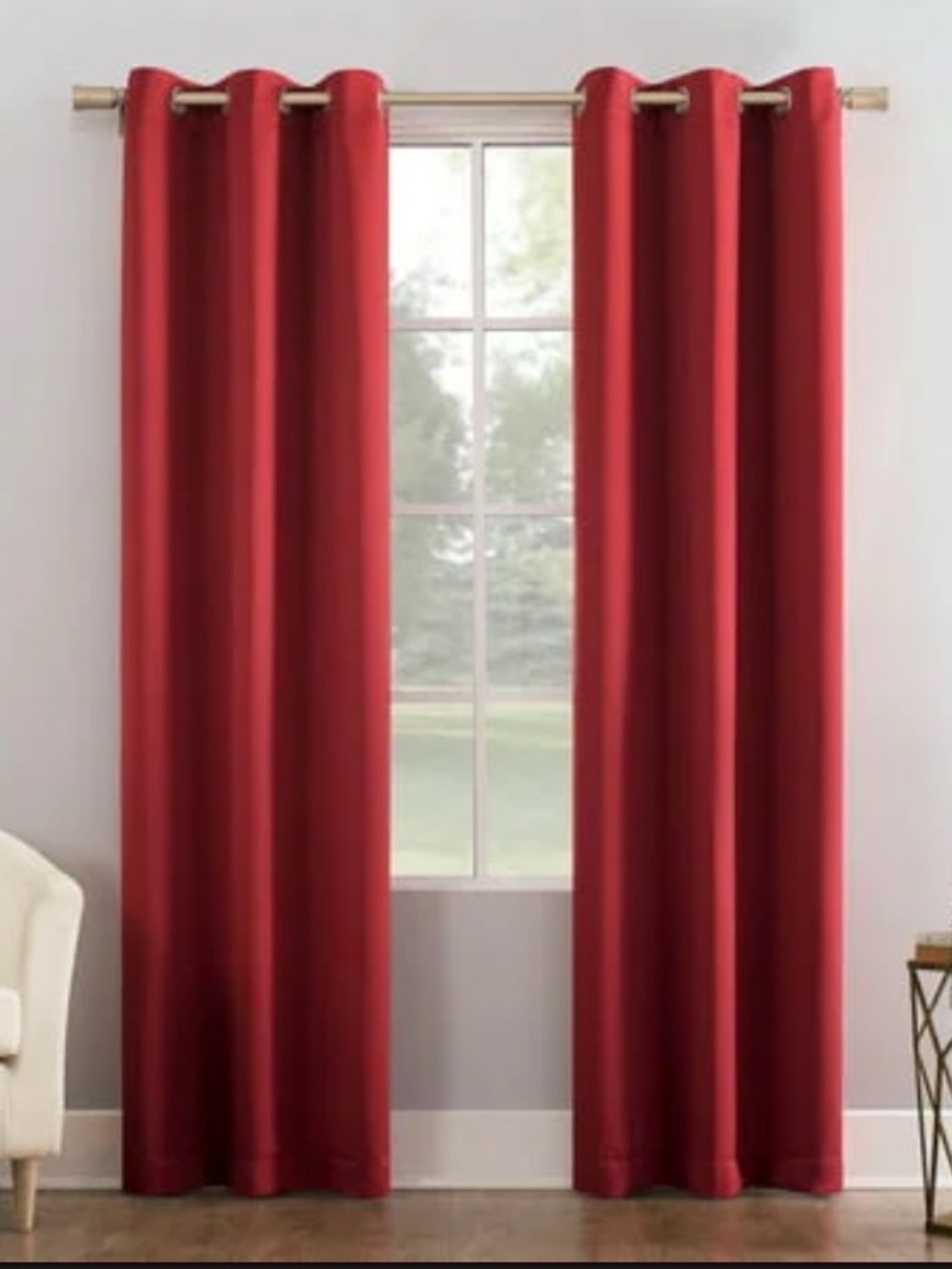 Mainstays Grommet Curtain Panels, 2 pack 99% Blackout 40"X 84" Red